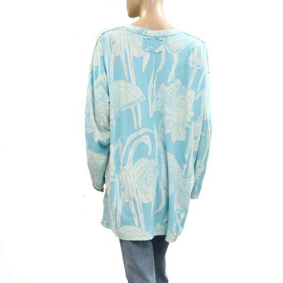 Free People We The Free Ellen Printed Long-Sleeve Tee Tunic Top Cotton XS 284317 - Picture 6 of 9